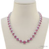 One-of-a-Kind Pink Sapphire Necklace  58.42 ctw Round Pink Sapphires & Round-Cut Diamonds in Pure Platinum