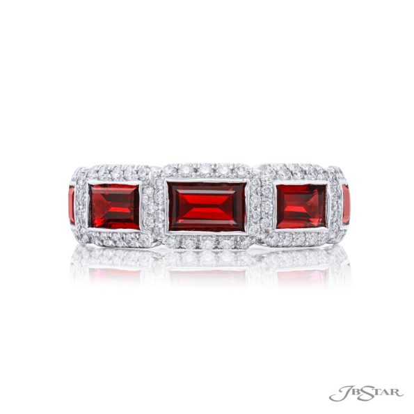 Ruby & Diamond BandBaguette & Micro Pave