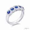 Iconic Multi-Row Sapphire and Diamond Band | Bezel-Set Sapphires with Micro Pave in Platinum