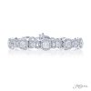 Cushion-Cut and Round Diamond BraceletPlatinum Jewelry