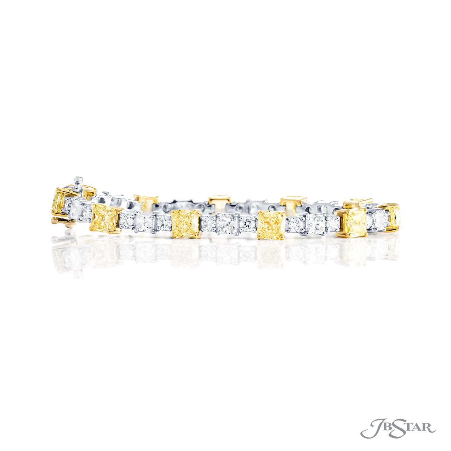 2.20ct Fancy Canary Yellow Diamond Tennis Bracelet 14k Gold