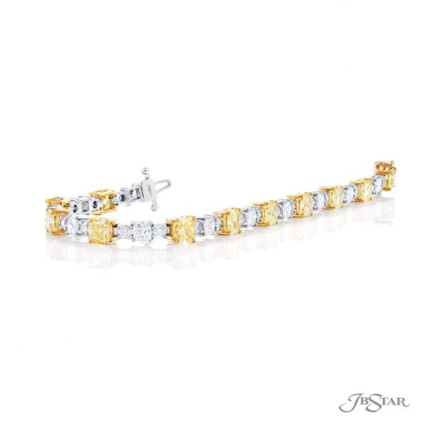Bracelet Fancy Yellow & Diamond Radiant-Cut/Rounds