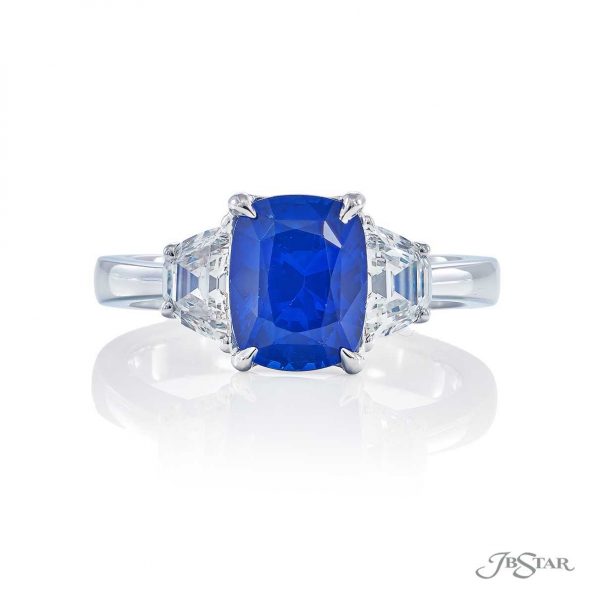Oval sapphire and diamond ring 2.36 ct.