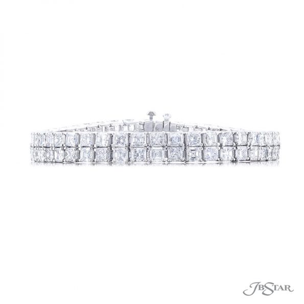 Diamond Bracelet Square-Emerald & Radiant-Cut 20.80 ctw.