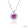 Exquisite Style: Timeless Pink Sapphire and Diamond Pendant  2.48 ct Certified Sri Lankan Round Pink Sapphire in Platinum