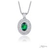 Exquisite Style: Timeless Emerald and Diamond Pendant  1.03 ct Oval Emerald with Double Row Micro Pave in Platinum