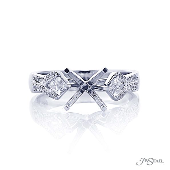 Diamond Semi-Mount Ring 0.5 ctw. Kite Cut Micro Pave