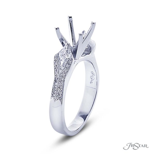 Diamond Semi-Mount Ring 0.5 ctw. Kite Cut Micro Pave
