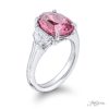 Pink Sapphire & Diamond Ring 5.06 ct. certified Oval Cut