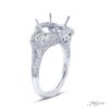 Platinum Micro Pave Diamond Semi Mount Ring 2 Round Diamonds