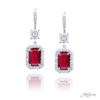 Timeless 3.79 ctw. Certified Emerald-Cut Ruby & Micro-Pave Diamond Earrings in Platinum