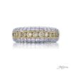 Fancy Yellow Round Channel Set Diamond Wedding Ring Micro Pave