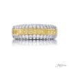 Princess cut fancy yellow diamond wedding band