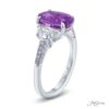 3.11ct No Heat Oval Purple Sapphire and Diamond Ring