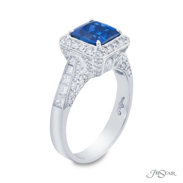 1.94 ct Princess Cut Sapphire and Diamond ring