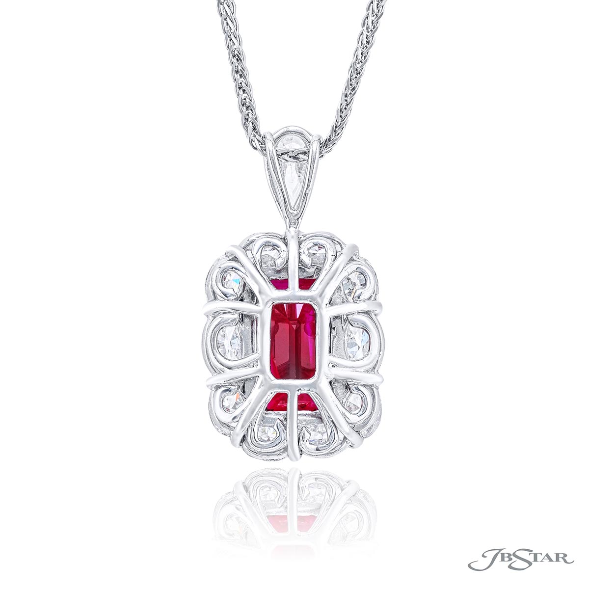 Pink spinel 7.55ct. oval and diamond pendant