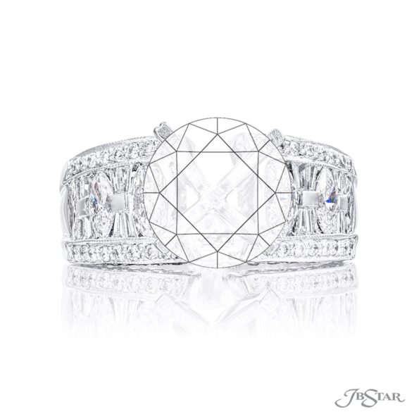 Semi Mount Signature Design Marquise Baguette Round Diamond
