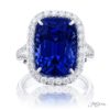 Sapphire & Diamond Ring 16.69 ct Cushion Cut GIA Certified