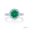 1.73 ct Round Emerald Ring in Micro Pave Diamond Setting