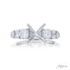 Diamond semi-mount 6 cushion-cut diamonds