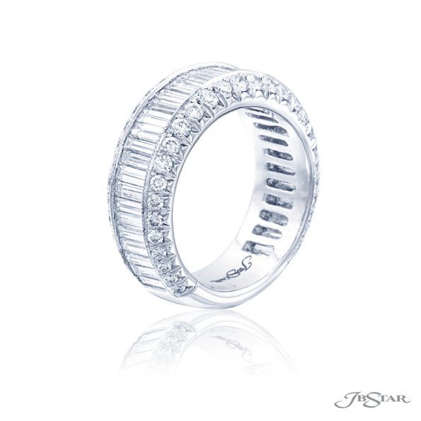 Wedding Band 37 Baguette and 58 Round Diamond Pave