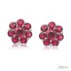 Gorgeous Glamour: 2.47ctw Ruby Halo Stud Earrings in Platinum