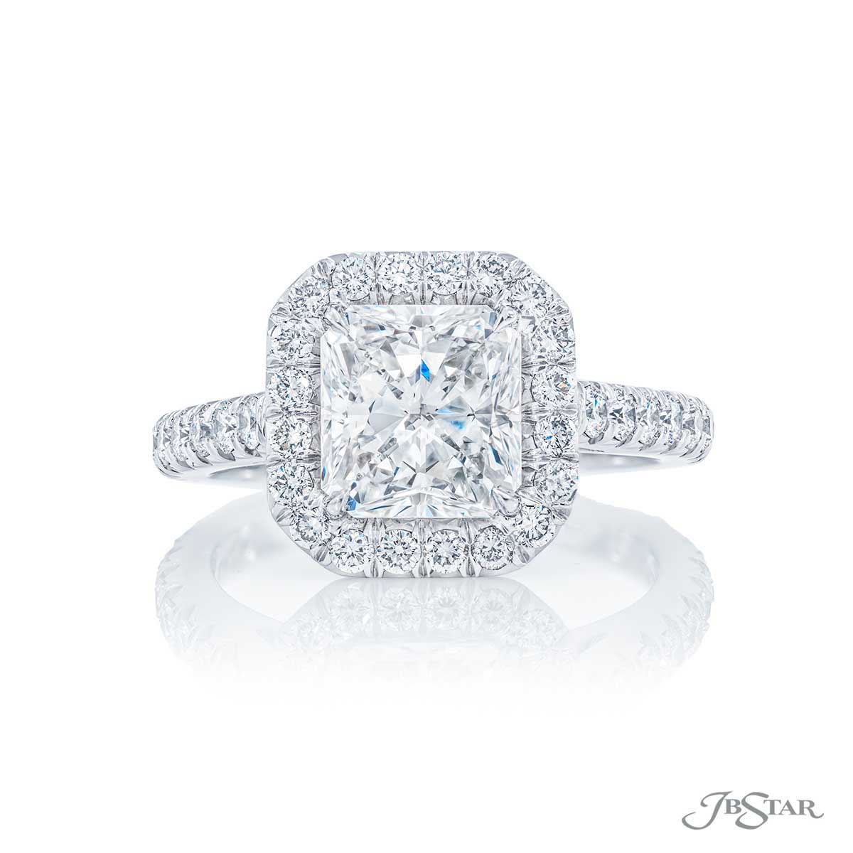 Star Halo Diamond Engagement Ring