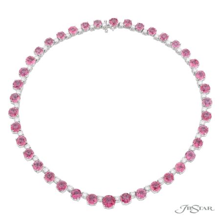 Pink Sapphire & Diamond Necklace Round 58.42 ctw. – JB Star