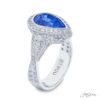 3.86ct Pear Shape Blue Sapphire & Diamond Ring Vintage Design