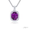 Exquisite Style: 4.13 ct. Certified No-Heat Purple Sapphire Pendant with Diamonds in Platinum