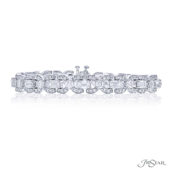 Diamond Bracelet featuring emerald-cut and and round diamonds