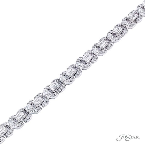 Diamond Bracelet featuring emerald-cut and and round diamonds