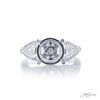 Semi-Mount Diamond Ring Shield Diamonds with Micro Pave Halo
