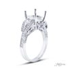Semi-Mount Diamond Ring Shield Diamonds with Micro Pave Halo