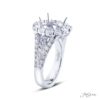 Micro Pave Diamond Halo Semi Mount Ring Setting Split Shank