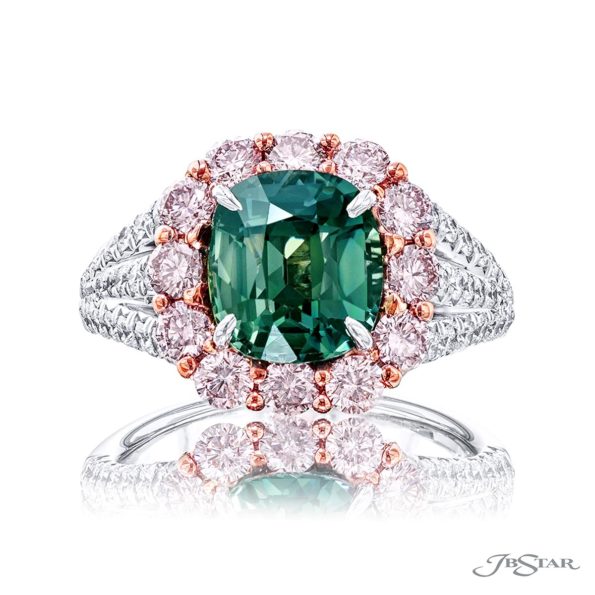 Fancy Yellow Green Diamond Ring Cushion-Cut 3.05 ct