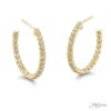 Fancy Yellow Diamond Hoop Earrings Round Cut 18KY Gold
