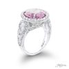 Round pink spinel 9.04 ct. and diamond ring