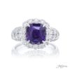 Purple Sapphire Ring CDC certified 4.62 ct. Cushion Cut