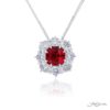 Exquisite Style: Signature 3.02 ct Certified Burmese Ruby Pendant with Round and Oval Diamonds in Platinum