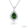 Exquisite Style: One-of-a-Kind 1.55 ct Certified Pear-Shaped Emerald and Marquise Diamond Pendant in Pure Platinum
