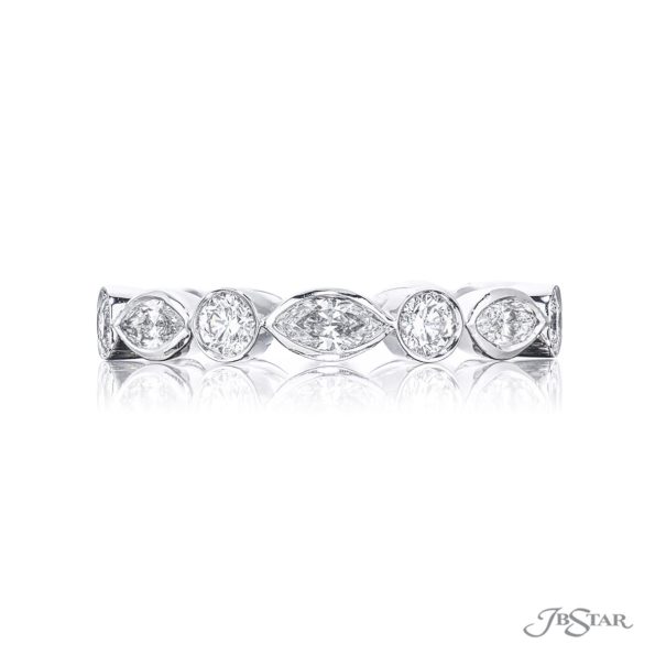 Diamond eternity band marquise and round diamonds