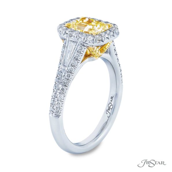 1.28 ct Fancy Yellow Diamond Radiant Cut Engagement Ring