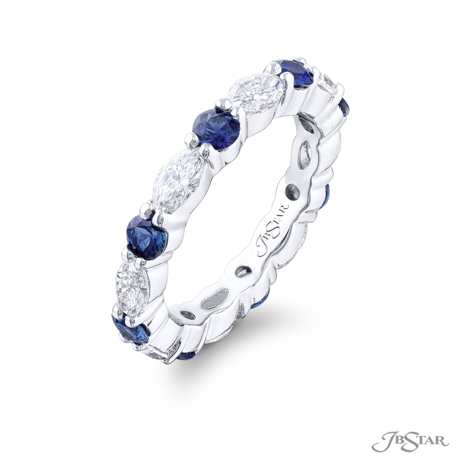 Marquise and Round Diamond Eternity Ring - Sarkisians Jewelry