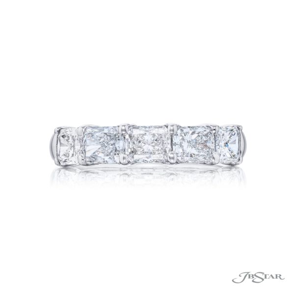 Elegance Elevated | Classic Single-Row Radiant-Cut Diamond Band in Platinum