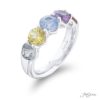 Multi-color Sapphire Wedding Band 3.84 ctw. Shared Prong