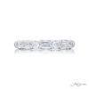 Elegance Elevated: Classic Single-Row Emerald and Round Diamond Wedding Band in Platinum