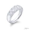 Elegance Elevated: Timeless Single-Row Emerald-Cut Diamond Wedding Band in Pure Platinum
