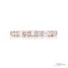 Elegance Elevated: Diamond Wedding Band | Emerald & Round-Cut | 18K Pink Gold
