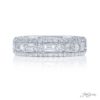 Diamond wedding band multi row baguette and round diamonds